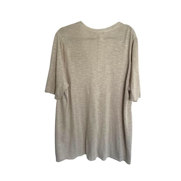 J. Jill Women's 100% Linen Cardigan Size 2X Tan Summer Sweater Coastal Preppy - Picture 3 of 5